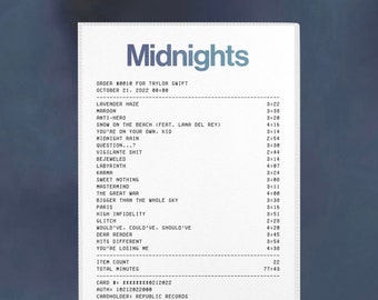 Taylor Swift Midnights Album Receipt Rug Aesthetic Room Bedroom Dorm Decor 3am Deluxe Edition