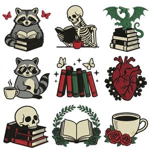 Book Club Book Lover Embroidery Bundle, Reading Quotes Machine Embroidery Icons, Digital Download PES DST JEF