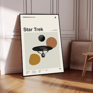 Pôster de Star Trek, Star Trek minimalista, arte de meados do século, arte de parede de meados do século, decoração de parede retrô, pôster personalizado, presentes para ele