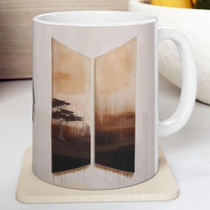 RM-mok BTS & ARMY-logo&#39;s Op Yun Hyong-keun geïnspireerd ontwerp Leuk Namjoon-cadeau, mooie rm-biasmok | Beste bts-merchandise, schattig cadeau waaier: 11 oz, 15 oz