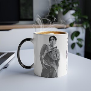 Jungkook Color Changing Mug, Motorcycle, Kpop Heat Sensitive 11 oz. Coffee Cup image 4