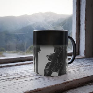 Jungkook Color Changing Mug, Motorcycle, Kpop Heat Sensitive 11 oz. Coffee Cup image 3