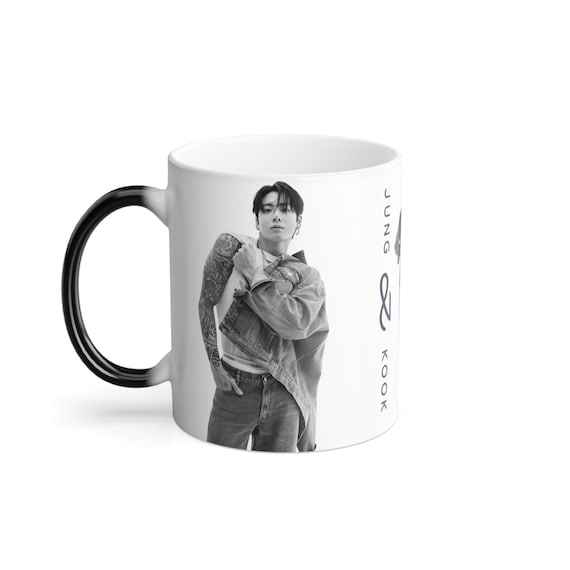 Jungkook Color Changing Mug, Motorcycle, Kpop Heat Sensitive 11 oz. Coffee Cup