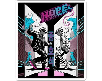 Jhope Inspired Kiss-Cut Stickers, Kpop Merch, BTS Fan Art Stickers, Korean Pop Music Gifts, J-Hope Bias Gift, Bangtan Boys Decals