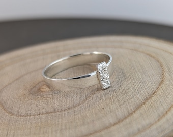 Bague argent femme texturé, bague homme, bague unique, cadeau femme fait main, hypoallergénique