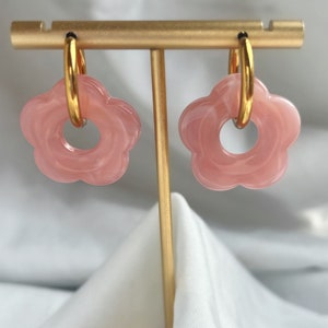 Pink Daisy Earrings