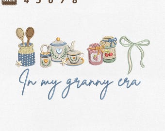 In My Granny Era Kitchen Machine Embroidery File, Coquette Thrifted Cottagecore (Instant Download)