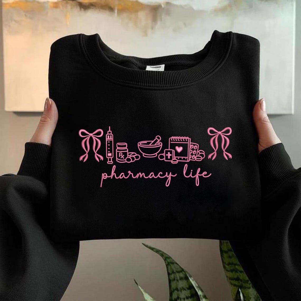 Pharmacy Life Machine Embroidery File, Coquette Pharmacy Tech (instant ...