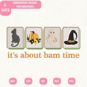 It’S About Bam Time Mahjong Halloween Machine Embroidery File, Girls Game Night (Instant Download)