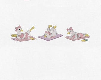Bow Silly Goose Pilates Machine Embroidery File, Reformer Pilates Girly (Instant Download)