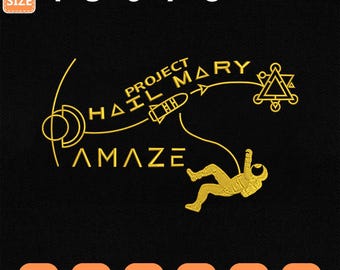 Amaze Project Hail Mary Machine Embroidery File, Space Exploration Book (Instant Download)
