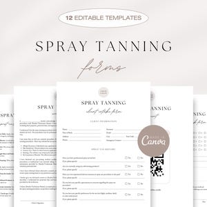 Spray Tan Business Forms Bundle, Spray Tanning Consultation Forms, Spray Tan Aftercare, Spray Tan Appointments, Client Intake Form, Consent