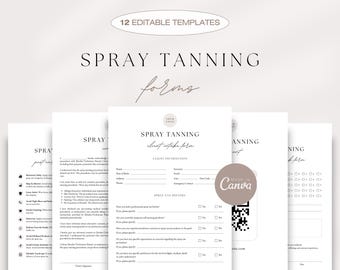 Spray Tan Business Forms Bundle, Spray Tanning Consultation Forms, Spray Tan Aftercare, Spray Tan Appointments, Client Intake Form, Consent