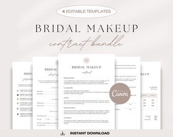 Bridal Makeup Contract Bundle: Editable MUA Forms (Canva Template)