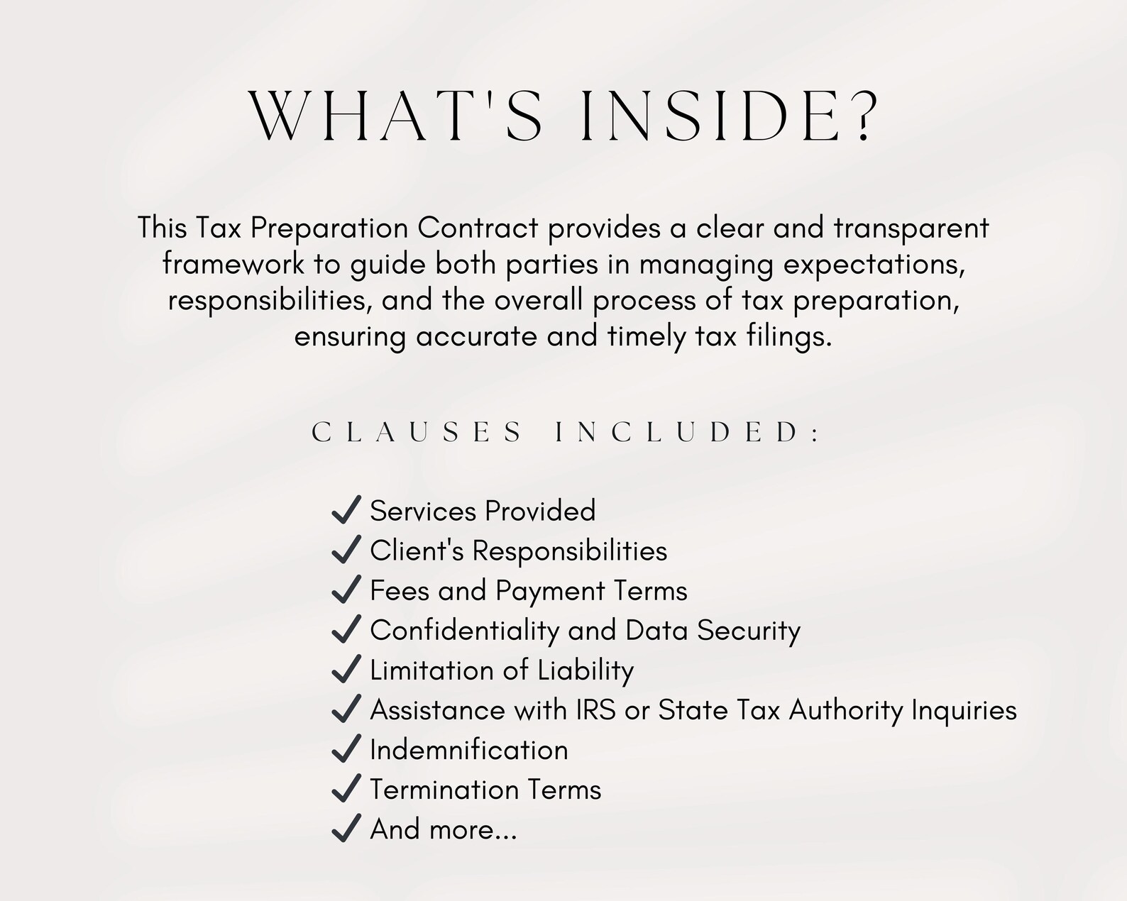 Tax Preparation Contract Template, Tax Preparation Service Agreement ...
