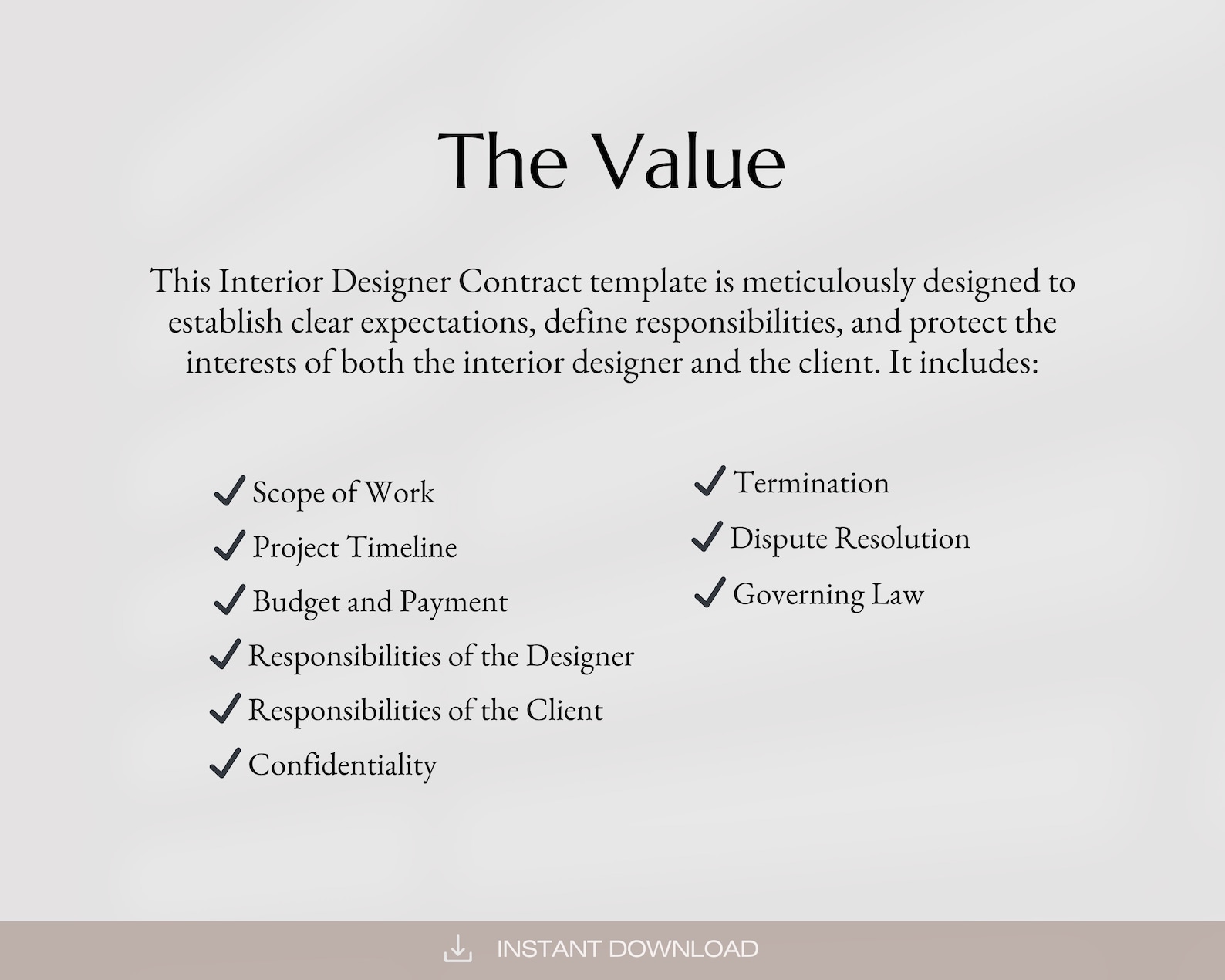 Interior Designer Client Contract, Interior Design Services Agreement ...