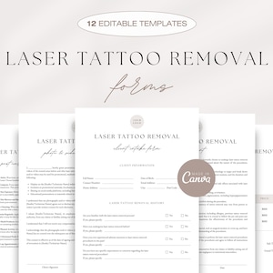 Laser Tattoo Removal Forms Bundle, Tattoo Removal Consultation Forms, Printable Tattoo Removal Forms, Client Intake Form, Consent, Aftercare