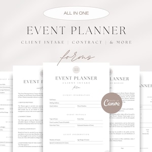 Event Planner Forms Bundle, Event Planner Client Forms, Event Planning Contract, Client Intake Form, Photo & Video Release Form, Invoice