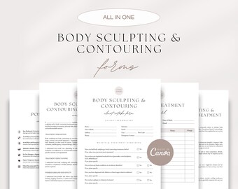 Body Sculpting & Body Contouring Intake and Consent Forms | Body Shaping Treatment Templates | Canva Editable | Digital Download