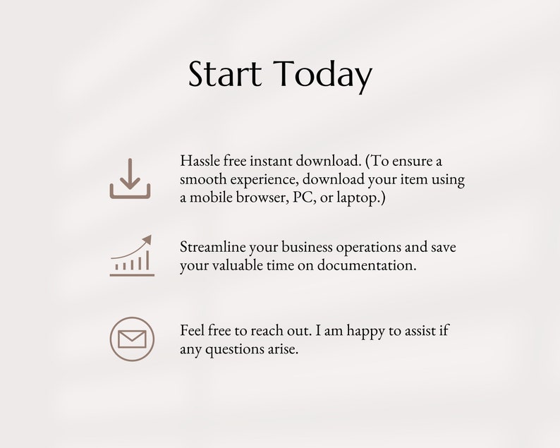 Pu&ograve; includere: Inizia oggi. Download istantaneo senza problemi. Razionalizza le operazioni della tua attivit&agrave; e risparmia tempo sulla documentazione. Non esitare a contattarci. Sono lieto di aiutarti se sorgono domande.
