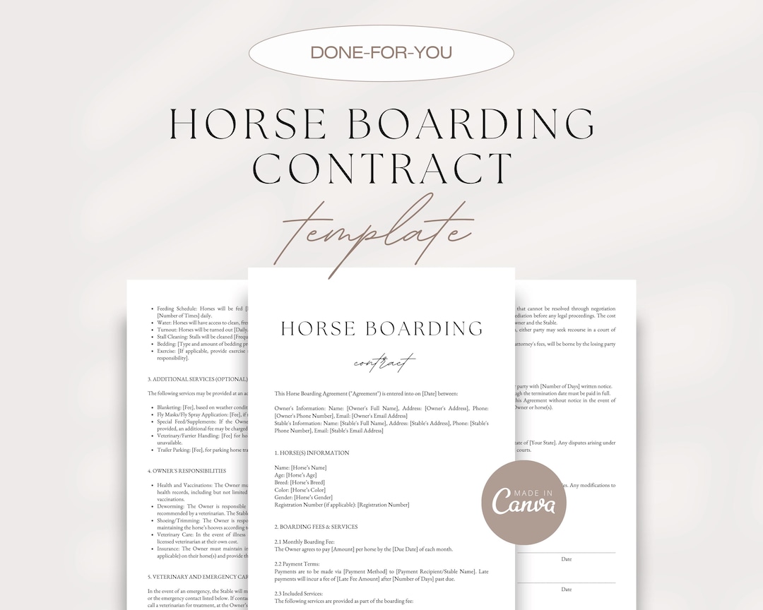 Image 12 for Horse Boarding Agreement Template