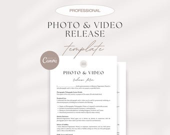 Editable Photo And Video Release Form, General Photo Release Form, Photo Release Agreement, Esthetician Photo And Video Release Template