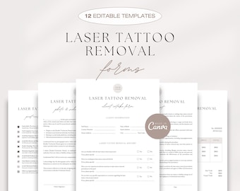 Laser Tattoo Removal Forms Bundle, Tattoo Removal Consultation Forms, Printable Tattoo Removal Forms, Client Intake Form, Consent, Aftercare