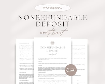 Nonrefundable Deposit Contract Template: Customizable Canva Agreement