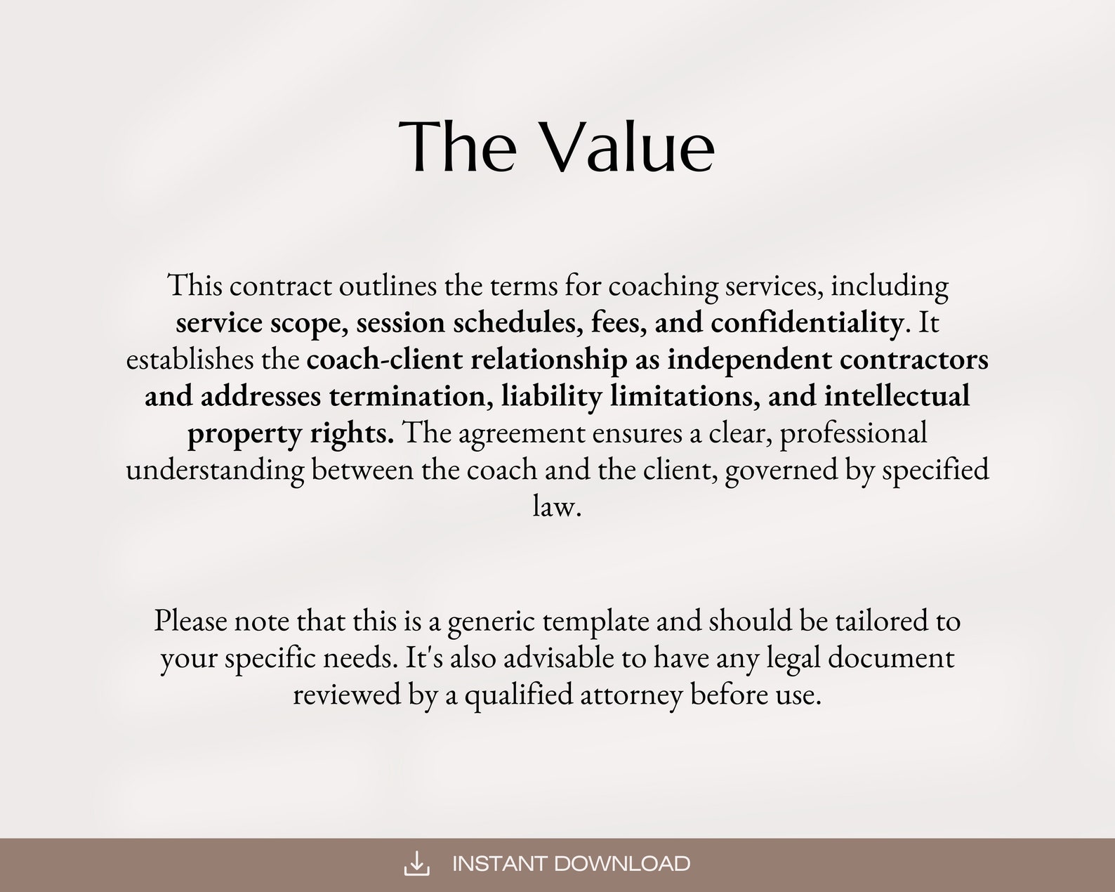 Coaching Contract Template, Coaching Services Agreement, Life Coaching ...