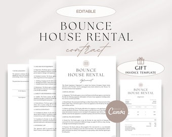 Bounce House Rental Agreement, Bouncy Castle Rental Agreement, Rental Contract Forms, Soft Play Equipment Rental Agreement Template