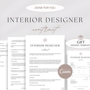 Interior Designer Client Contract, Interior Design Services Agreement, Client-Designer Agreement Template, Interior Decorating Contract