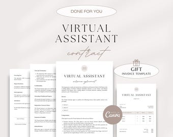 Editable Virtual Assistant Contract, Virtual Assistant Services Agreement, Freelance Virtual Assistant Agreement,Personal Assistant Contract