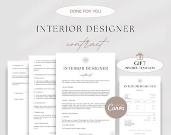 Interior Designer Client Contract Template: Design Services Agreement (Canva)