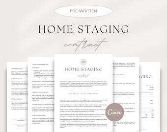 Home Staging Contract, Home Staging Services Agreement, Editable Staging Business Templates, Real Estate Forms, Property Styling Contract