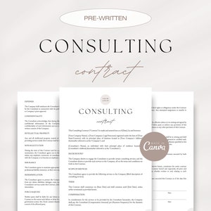 Professional Consulting Contract, Advisory Services Contract, Business Consulting Contract, Client Agreement, Editable Consulting Templates