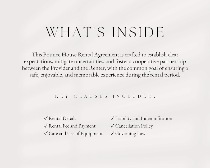 Bounce House Rental Agreement, Bouncy Castle Rental Agreement, Rental