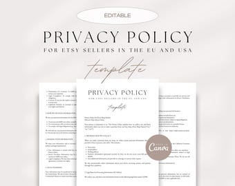 Editable Privacy Policy Template for Etsy Sellers (Canva)