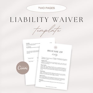 Liability Waiver Template, General Liability Form, Printable Waiver Of Liability, Liability Agreement, Liability Damage Waiver Template