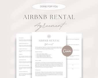 Airbnb Rental Agreement Template: Editable Vacation Rental Contract (Canva)