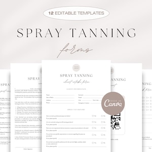 Spray Tan Business Forms Bundle, Spray Tanning Consultation Forms, Spray Tan Aftercare, Spray Tan Appointments, Client Intake Form, Consent