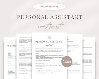 Personal Assistant Contract Template: Customizable Service Agreement (Canva)