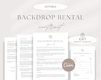 Professional Backdrop Rental Agreement, Backdrop Lease Agreement, Backdrop Rental Contract Template, Backdrop Rental Arrangement Forms