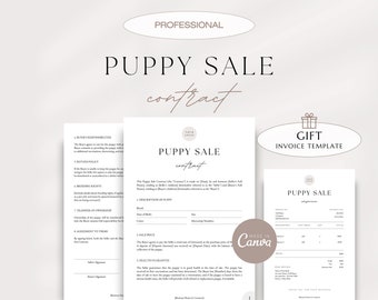Professional Puppy Sale Contract, Pet Adoption Contract, Client And Breeder Agreement, Customizable Pet Sales Contract, Invoice Template
