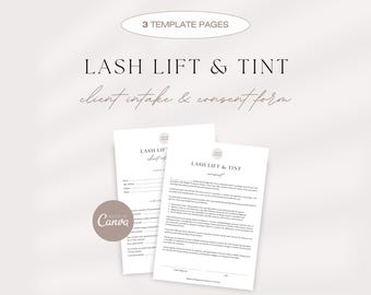 Lash Consent Form, Lash Lift Client Intake Form, Lash Lift And Tint Consultation Forms, Lash Lift Canva Templates, Lash Tech Waiver
