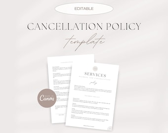 General Cancellation Policy Form, Payment and Cancellation Policy, Beauty Services Cancellation Policy, Hair Salon Policy Template