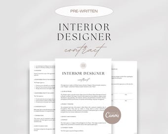 Interior Designer Client Contract, Interior Design Services Agreement, Client-Designer Agreement Template, Interior Decorating Contract