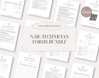 Professional Nail Technician Forms Bundle, Nail Tech Intake Forms, Nail Client Consent Forms, Nail Aftercare Template, Appointments Tracker
