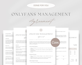 OnlyFans Management Agency Agreement, OnlyFans Contract, Editable OnlyFans Management Agency Contract, Content Creator Management Agreement