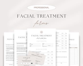 All-In-One Facial Treatment Forms Bundle | Client Intake, Consent, Policies, Aftercare & Business Templates | 12 Canva Templates
