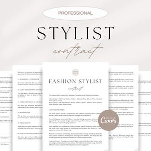 Stylist Contract, Personal Stylist Service Agreement, Image Consultant Agreement, Personal Shopper Contract, Wardrobe Consultant Agreement